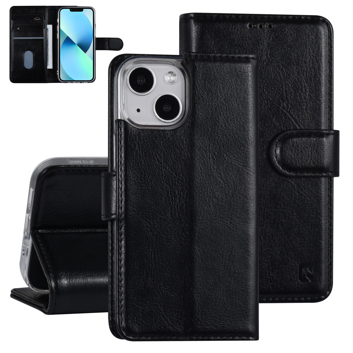 iPhone 13 Mini Lompakkokotelo - Musta