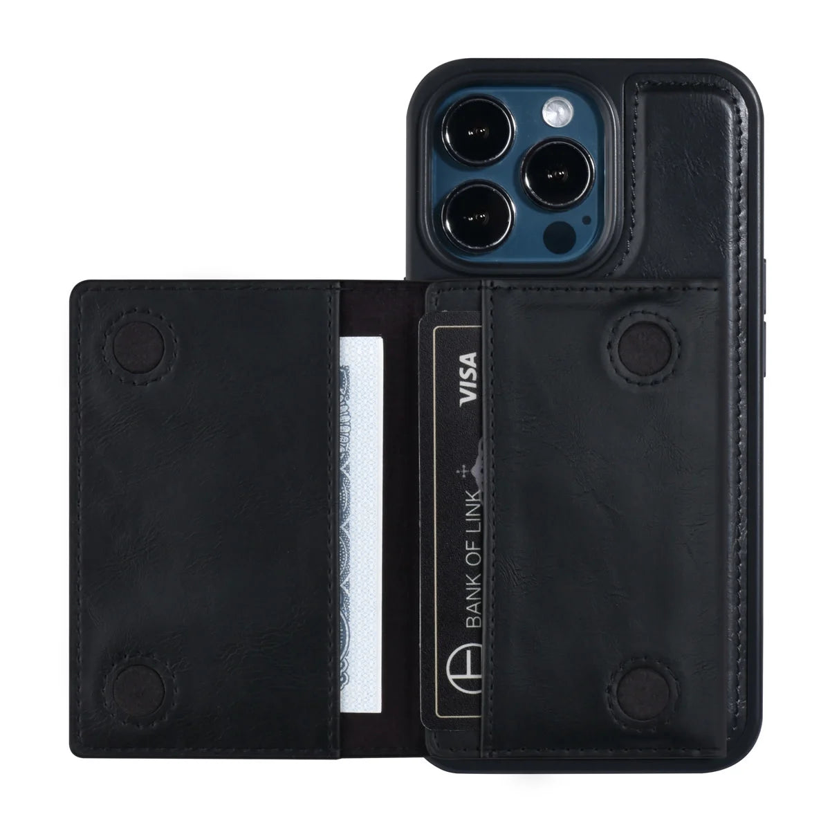 Apple iPhone 13 Pro Suojakuori Korttitaskulla - Musta