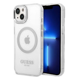 Guess iPhone 14 Plus MagSafe suojakuori - Hopea